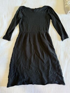The Limited Black Long Sleeve Knit Waist-Defined Dress